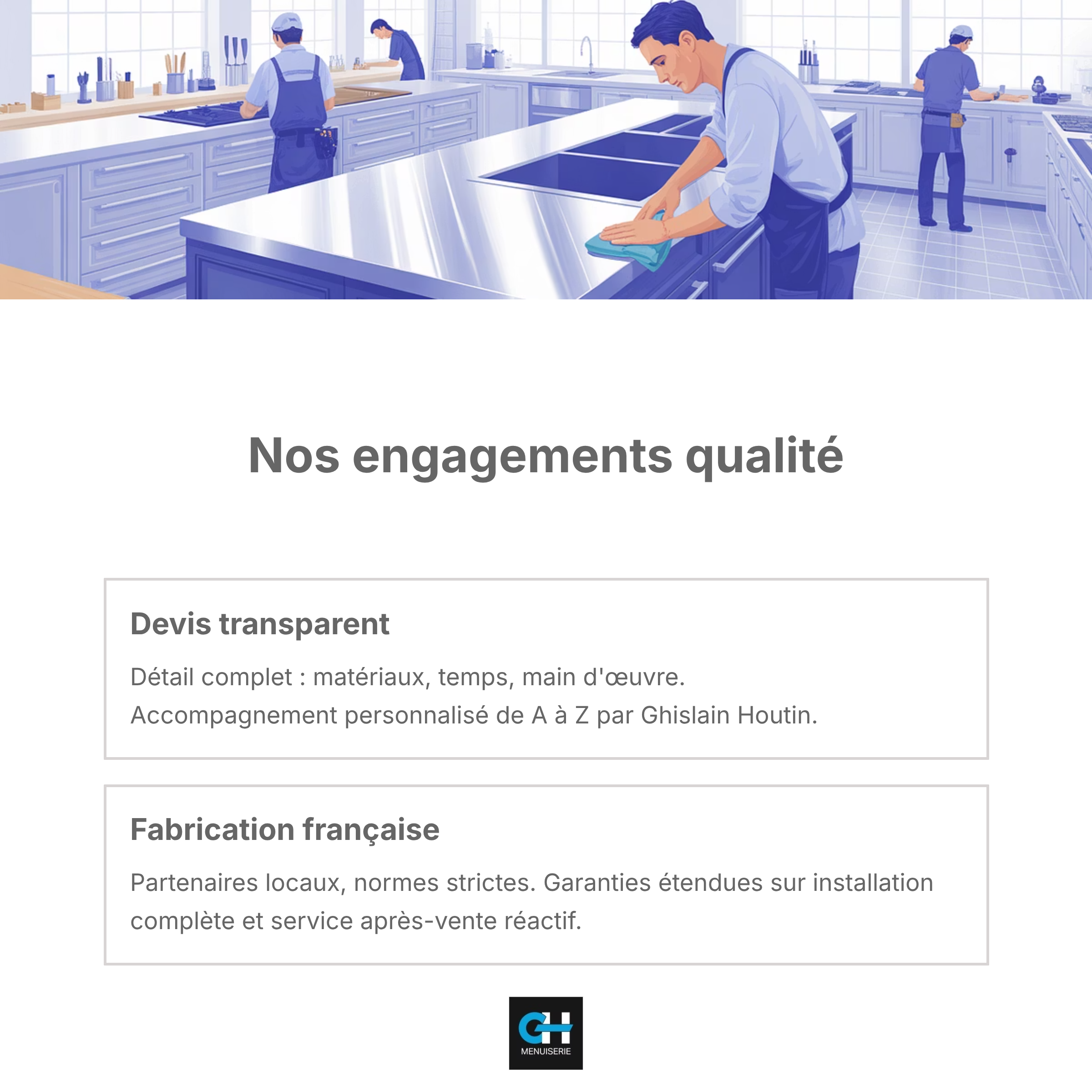 Engagements qualité de GH Menuiserie pour les cuisines