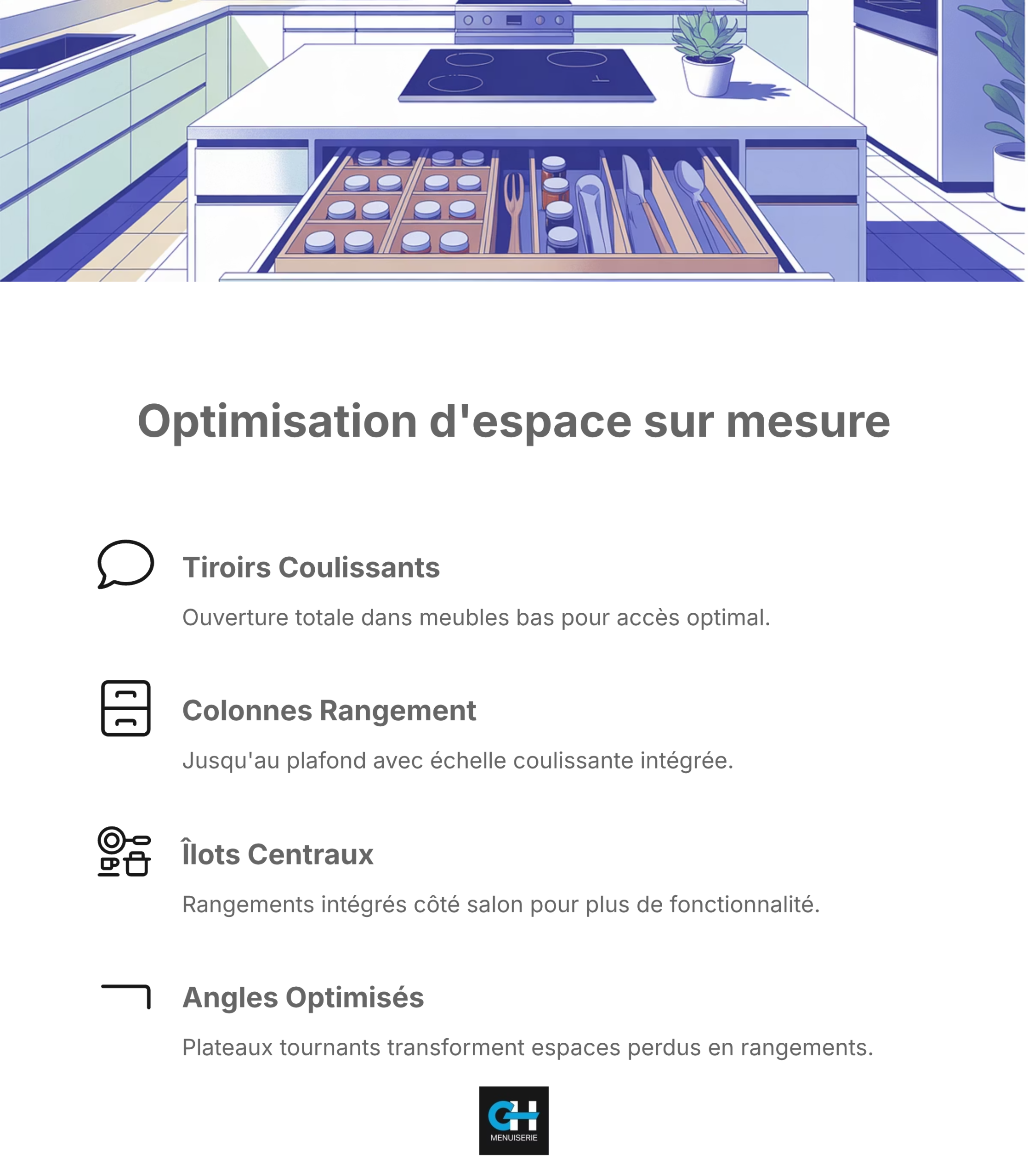 Optimisation de l'espace pour une cuisine sur mesure
