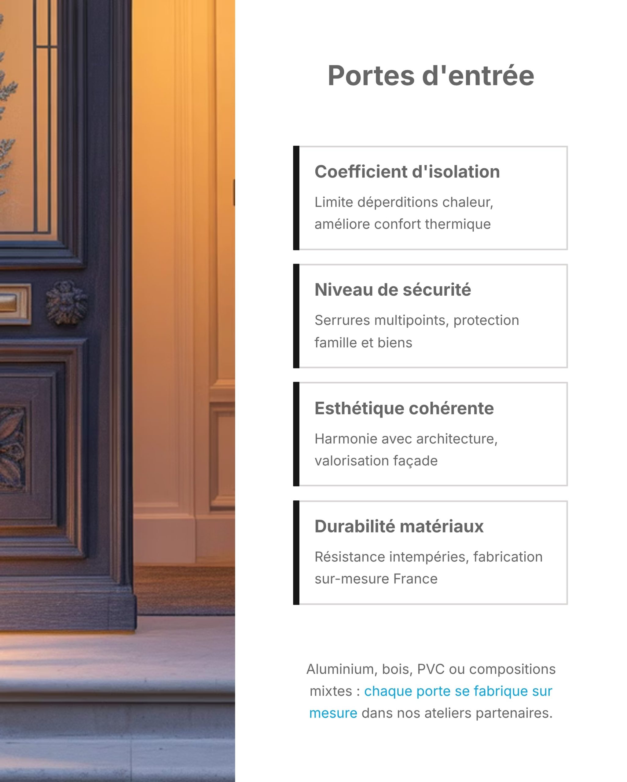 Porte d'entrée sur-mesure pour maison