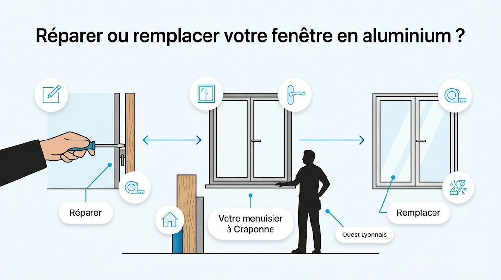 Réparer ou remplacer une fenêtre en aluminium à Craponne